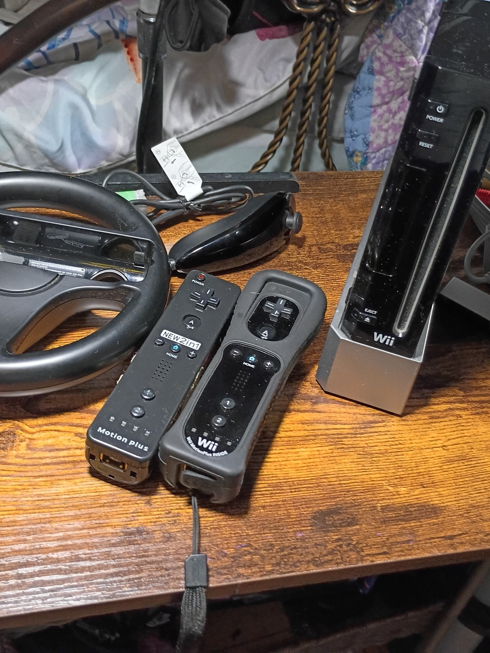 Nintendo Wii Black MotionPlus Remote Controller Bundle